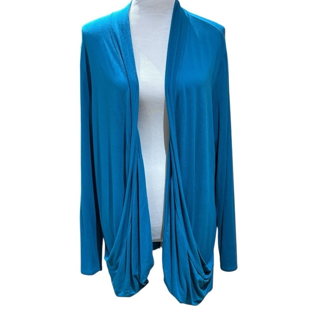 J. Jill Blue Cardigan Sweater with Open Front Design